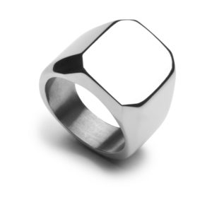 Edelstahl Siegelring rechteckig